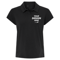 Adidas Women's Blended Polo, Solid Black, Front view, Mockup