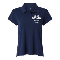 Adidas Women's Blended Polo, Solid Collegiate Navy, Front view, Mockup