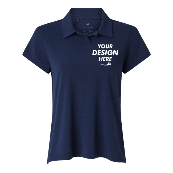 Adidas Women's Blended Polo, Solid Collegiate Navy, Front view, Mockup