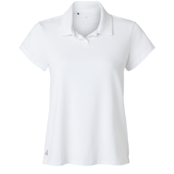 Adidas Women's Blended Polo, Solid White, Front view