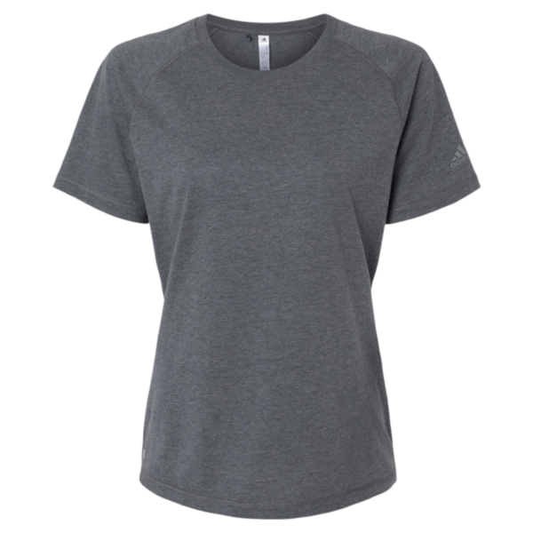 Adidas Women's Blended T-Shirt, Dark Grey Heather, Front view
