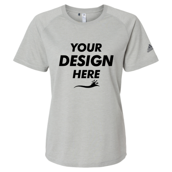 Adidas Women's Blended T-Shirt, Medium Grey Heather, Front view, Mockup