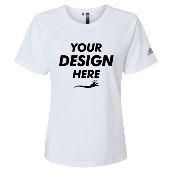 Adidas Women's Blended T-Shirt, White, Front view, Mockup
