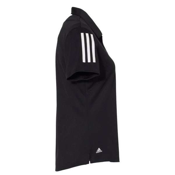 Adidas Women's Floating 3-Stripes Polo, Black / White, Right Sleeve view