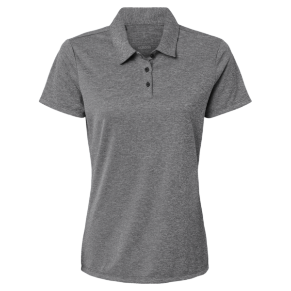 Adidas Women's Heathered Polo, Black Melange, Front view