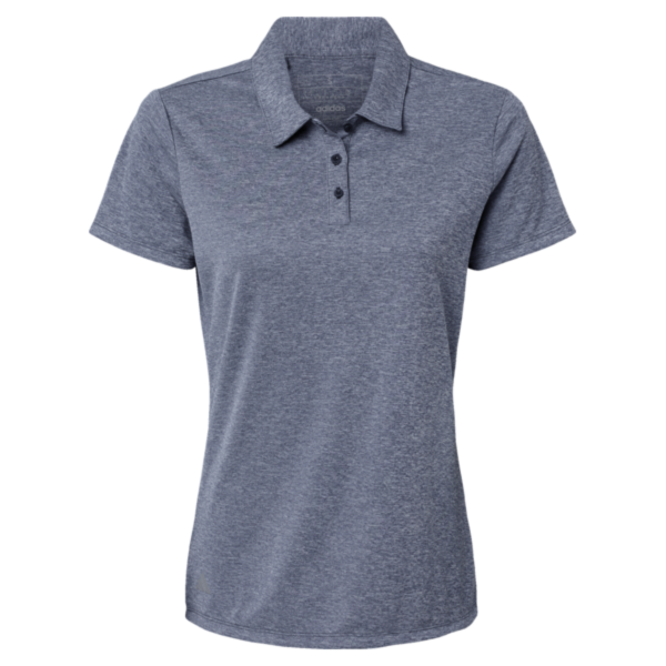 Adidas Women's Heathered Polo, Collegiate Navy Melange, Front view