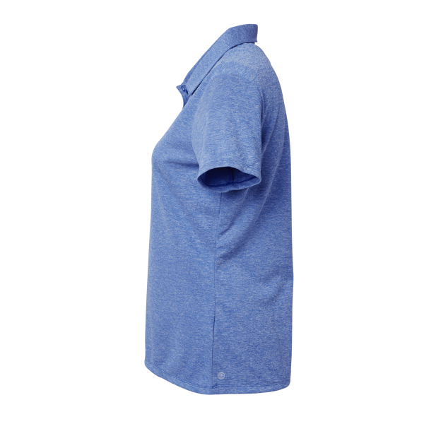 Adidas Women's Heathered Polo, Collegiate Royal Melange, Left Sleeve view