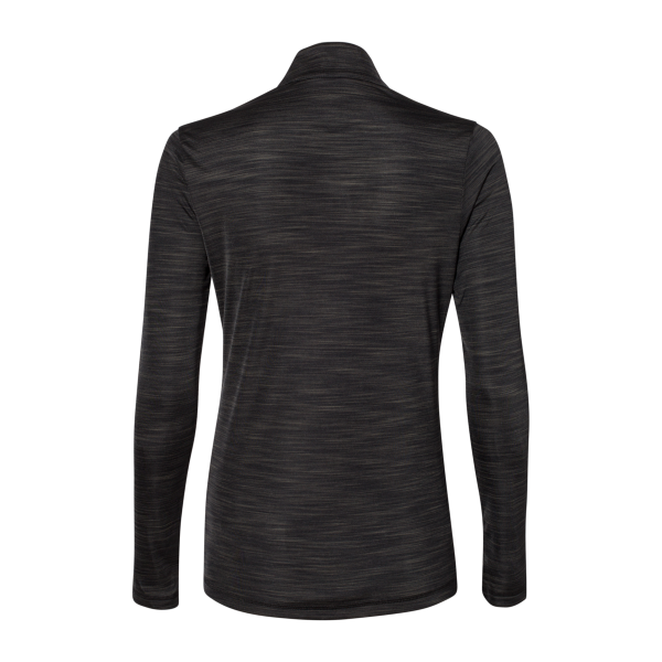 Adidas Women's Lightweight Mélange Quarter-Zip Pullover, Black Melange, Back view