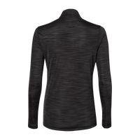 Adidas Women's Lightweight Mélange Quarter-Zip Pullover, Black Melange, Back view