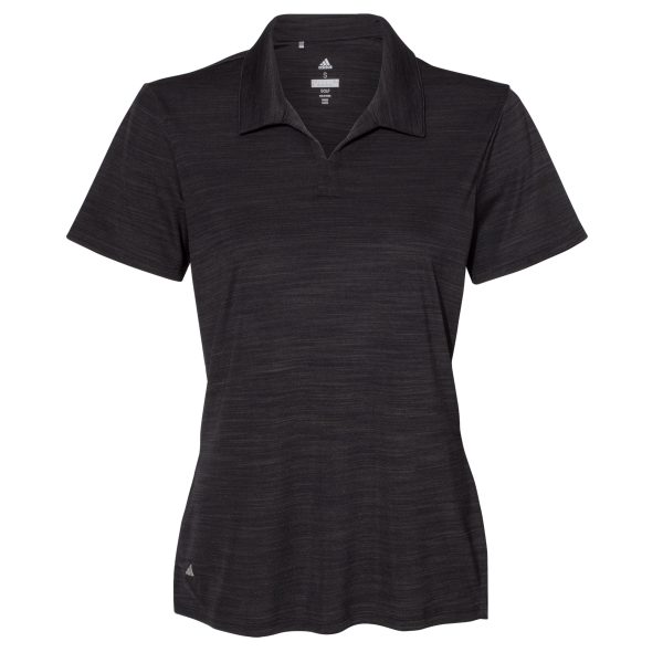 Adidas Women's Mélange Polo, Black Melange, Front view