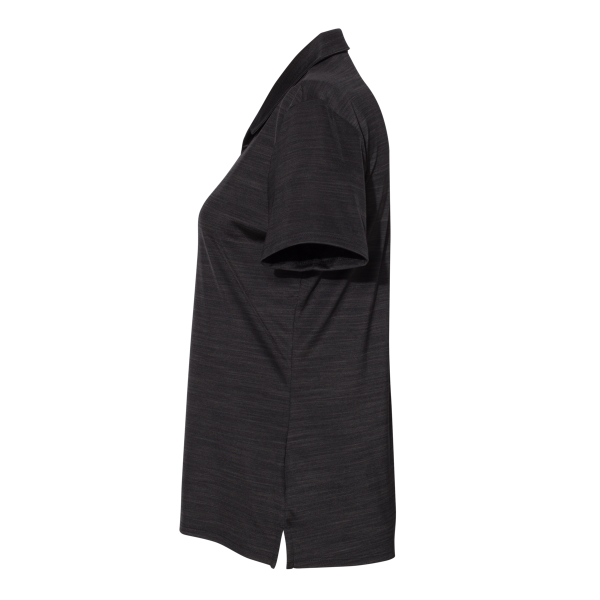 Adidas Women's Mélange Polo, Black Melange, Left Sleeve view