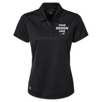 Adidas Women's Micro Piqué Polo, Black, Front view, Mockup