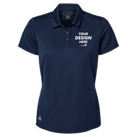 Adidas Women's Micro Piqué Polo, Collegiate Navy, Front view, Mockup