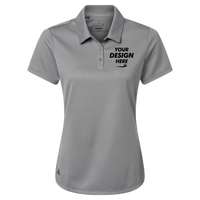 Adidas Women's Micro Piqué Polo, Grey Three, Front view, Mockup