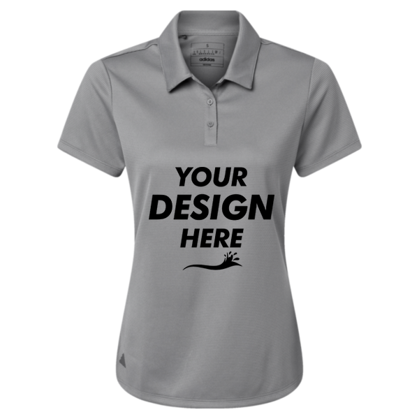 Adidas Women's Micro Piqué Polo, Grey Three, Front view, Mockup