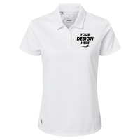Adidas Women's Micro Piqué Polo, White, Front view, Mockup