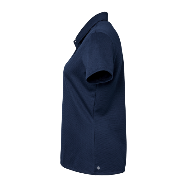 Adidas Women's Micro Piqué Polo, Collegiate Navy, Left Sleeve view