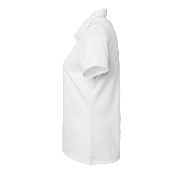 Adidas Women's Micro Piqué Polo, White, Left Sleeve view
