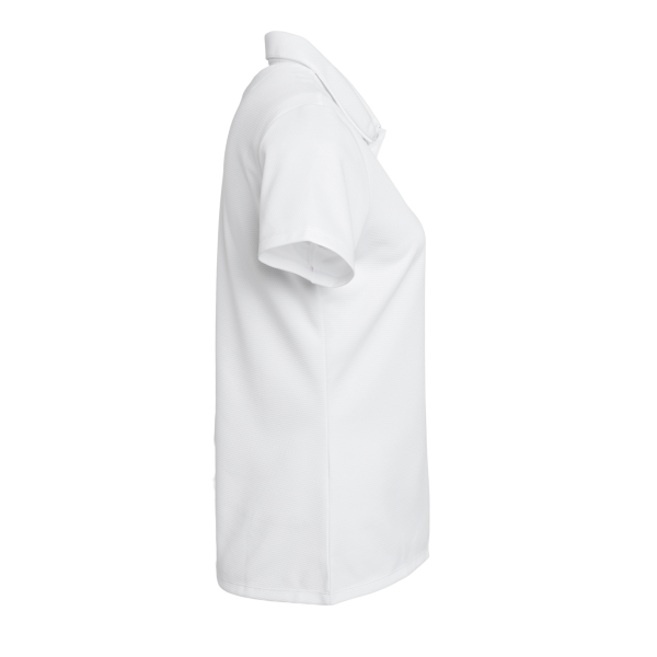 Adidas Women's Micro Piqué Polo, White, Right Sleeve view