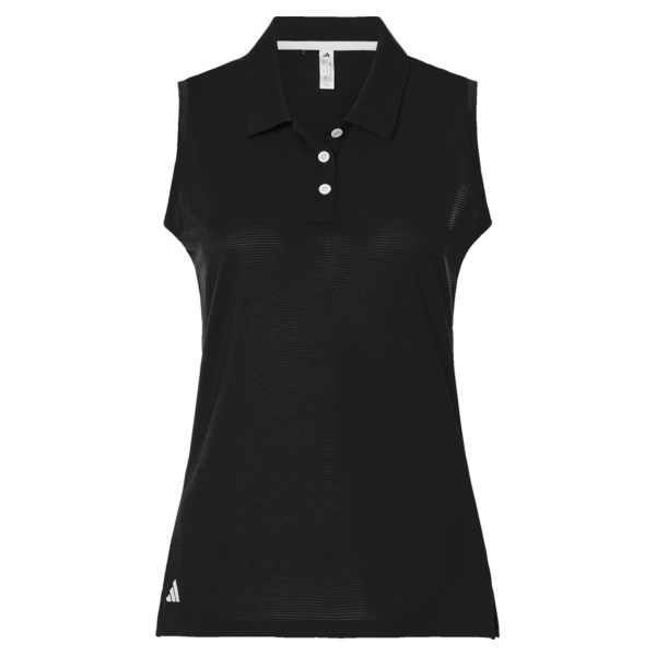 Adidas Women's Ottoman Sleeveless Polo, Black, Front view