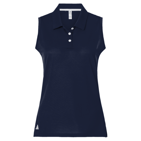 Adidas Women's Ottoman Sleeveless Polo, Collegiate Navy, Front view