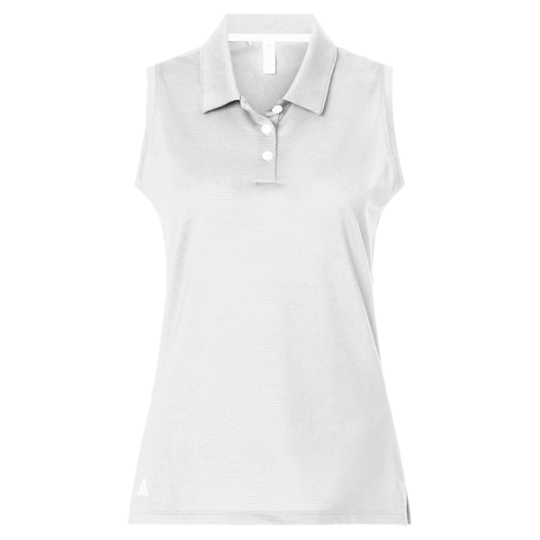 Adidas Women's Ottoman Sleeveless Polo, White, Front view