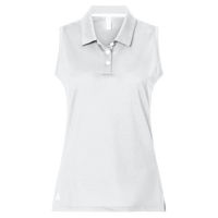 Adidas Women's Ottoman Sleeveless Polo, White, Front view