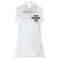 Adidas Women's Ottoman Sleeveless Polo, White, Front view, Mockup