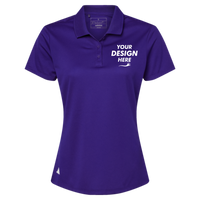 Adidas Women's Performance Piqué Polo, Collegiate Purple, Front view, Mockup