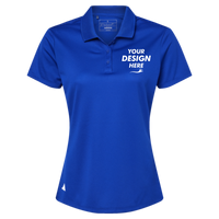 Adidas Women's Performance Piqué Polo, Collegiate Royal, Front view, Mockup