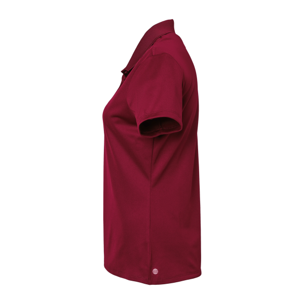 Adidas Women's Performance Piqué Polo, Collegiate Burgundy, Left Sleeve view
