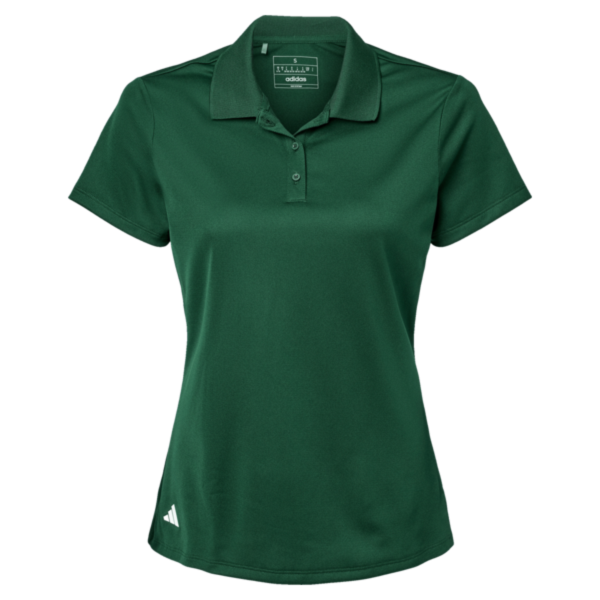 Adidas Women's Performance Piqué Polo, Collegiate Green, Front view