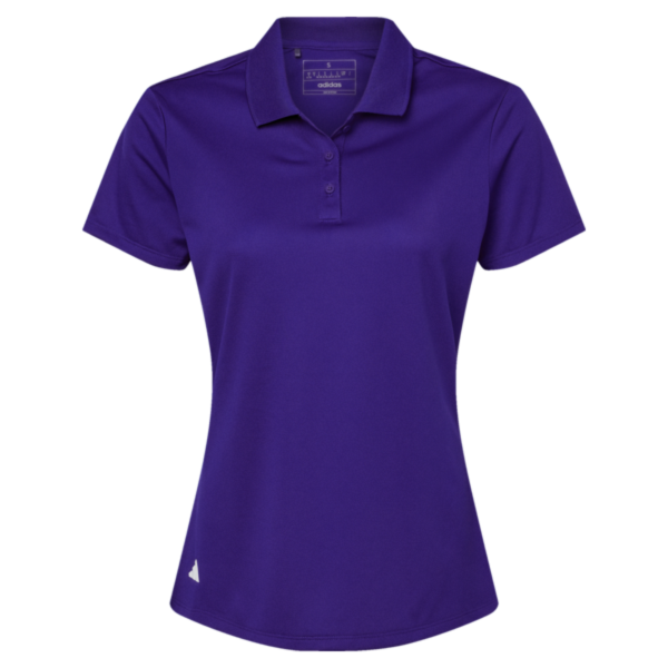 Adidas Women's Performance Piqué Polo, Collegiate Purple, Front view