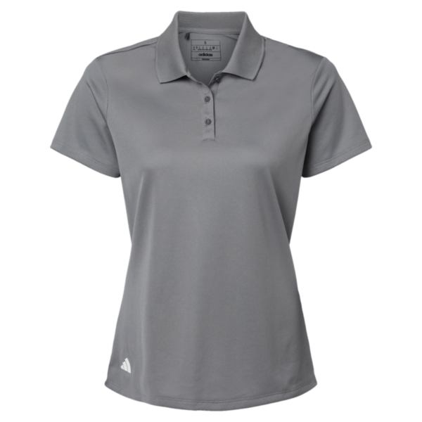 Adidas Women's Performance Piqué Polo, Grey Three, Front view