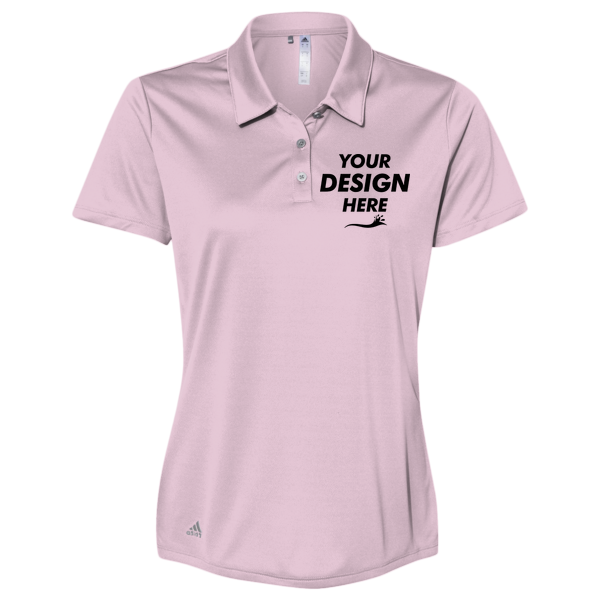 Adidas Women's Performance Polo, Bliss Pink, Front view, Mockup