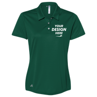 Adidas Women's Performance Polo, Collegiate Green, Front view, Mockup