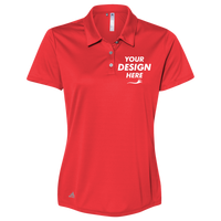 Adidas Women's Performance Polo, Collegiate Red, Front view, Mockup