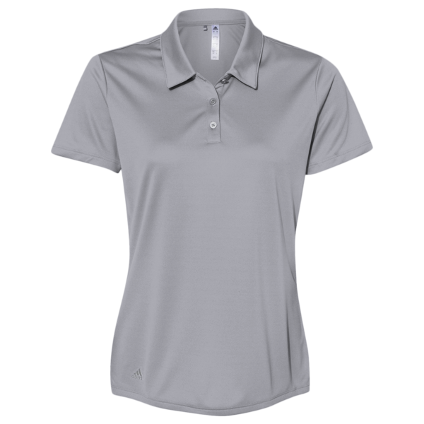 Adidas Women's Performance Polo, Grey Three, Front view