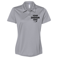 Adidas Women's Performance Polo, Grey Three, Front view, Mockup