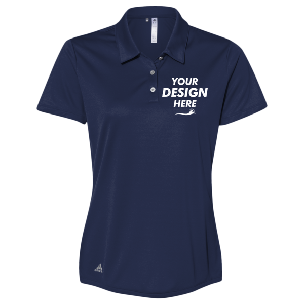 Adidas Women's Performance Polo, Navy, Front view, Mockup