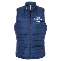 Adidas Women's Puffer Vest, Team Navy Blue, Front view, Mockup