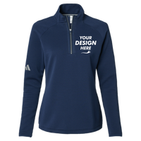 Adidas Women's Spacer Quarter-Zip Pullover, Collegiate Navy, Front view, Mockup