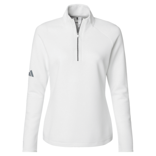 Adidas Women's Spacer Quarter-Zip Pullover, Core White, Front view