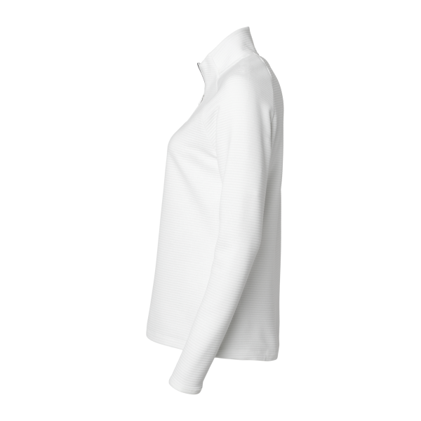Adidas Women's Spacer Quarter-Zip Pullover, Core White, Left Sleeve view