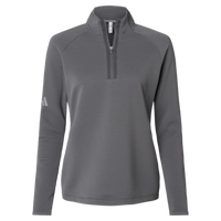 Adidas Women's Spacer Quarter-Zip Pullover, Grey Five, Front view