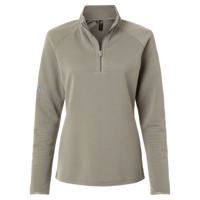 Adidas Women's Spacer Quarter-Zip Pullover, Silver Pebble, Front view