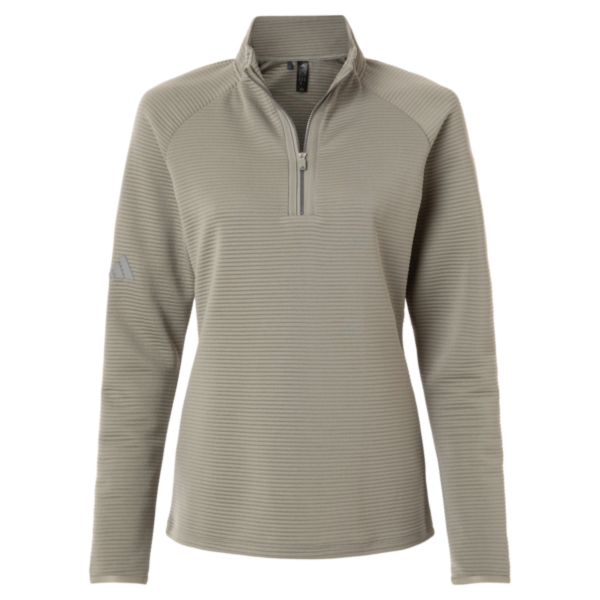 Adidas Women's Spacer Quarter-Zip Pullover, Silver Pebble, Front view
