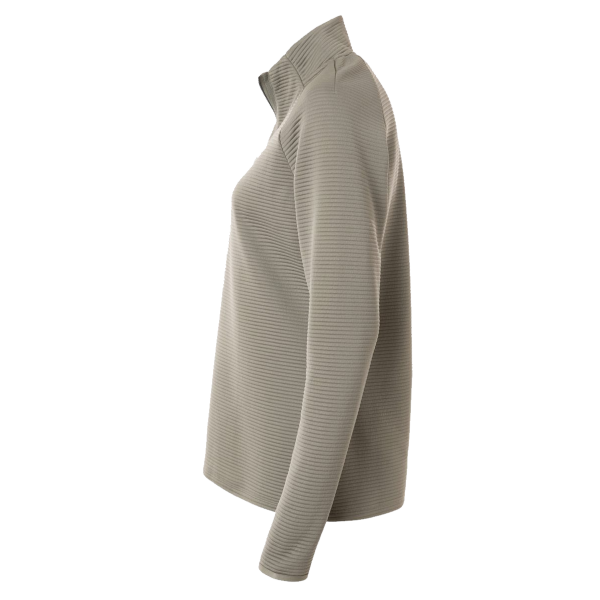 Adidas Women's Spacer Quarter-Zip Pullover, Silver Pebble, Left Sleeve view