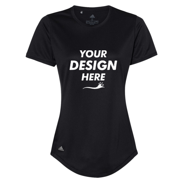 Adidas Women's Sport T-Shirt, Black, Front view, Mockup