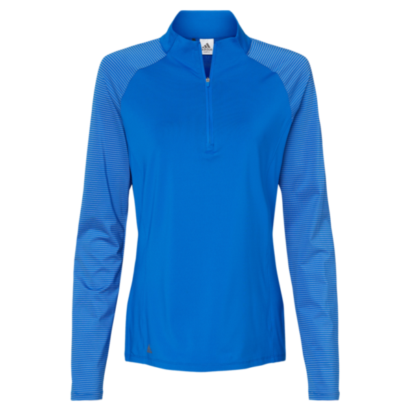 Adidas Women's Ultimate365 Lightweight Raglan Quarter-Zip Pullover, Glory Blue, Front view